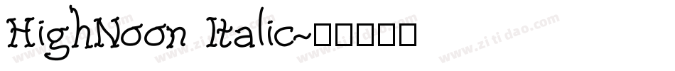 HighNoon Italic字体转换